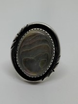 Vintage Sterling Silver 925 Abalone Shell Ring Size 6 - £23.58 GBP