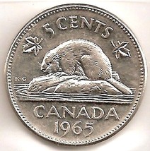 Canada Five Cents 1965 Roll - $6.00