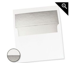  WHITE Silver A2 Foil Lined Invitation Envelopes, Deckled Edges 28 pk, 4... - $20.37