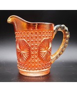 Vtg Imperial Star Medallion Carnival Glass Pitcher Marigold 6&quot; Fall Holiday - $54.45 CAD