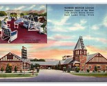 Torre Motore Motel Lodge Salt Lake Città Utah Ut Unp Lino Cartolina R27 - $3.39
