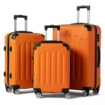 Hardside Lightweight Spinner Orange 3 Piece Luggage Set with TSA Lock - £98.81 GBP