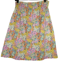 Women&#39;s Size Large Floral Retro A-Line Knee Length Skirt, Pockets - £23.56 GBP