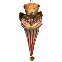 Winged Angel BEAR Christmas Ornament with Bell - £7.88 GBP