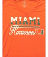 Miami Hurricanes Ladies M V-Neck orange Tee T-shirt Soft Stretch MU Colo... - $234.02 MXN