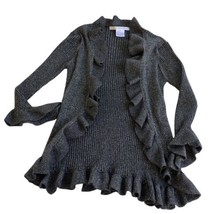 Diane Von Furstenberg Women&#39;s Long Sleeves Ruffle Cardigan Sweater Gray ... - $48.35