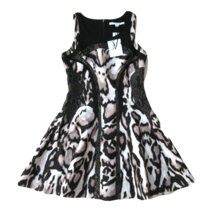 NWT Diane Von Furstenberg Raelin in Leopard Bark Wool Fit &amp; Flare Dress 10 $645 - £77.84 GBP
