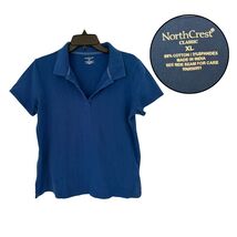 North Crest Women’s XL Polo Shirt Blue Collared Top Casual - $20.63 CAD