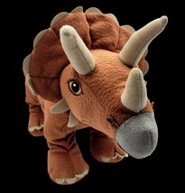 Triceratops Dinosaur 18&quot; Brown Textured Realistic Stuffed Plush IKEA Jattelik - £9.81 GBP