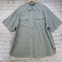 The North Face Mens Shirt Sz XXL Blue Striped Snap Up Short Sleeve  - $24.74
