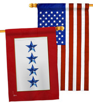 Four Blue Stars House Flags Pack Military Service 28 X40 Double-Sided Banner - £40.86 GBP