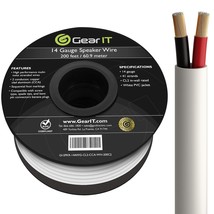 GearIT 14/2 Speaker Wire (200 Feet) 14 Gauge (Copper Clad Aluminum) - Fire Safet - £65.60 GBP
