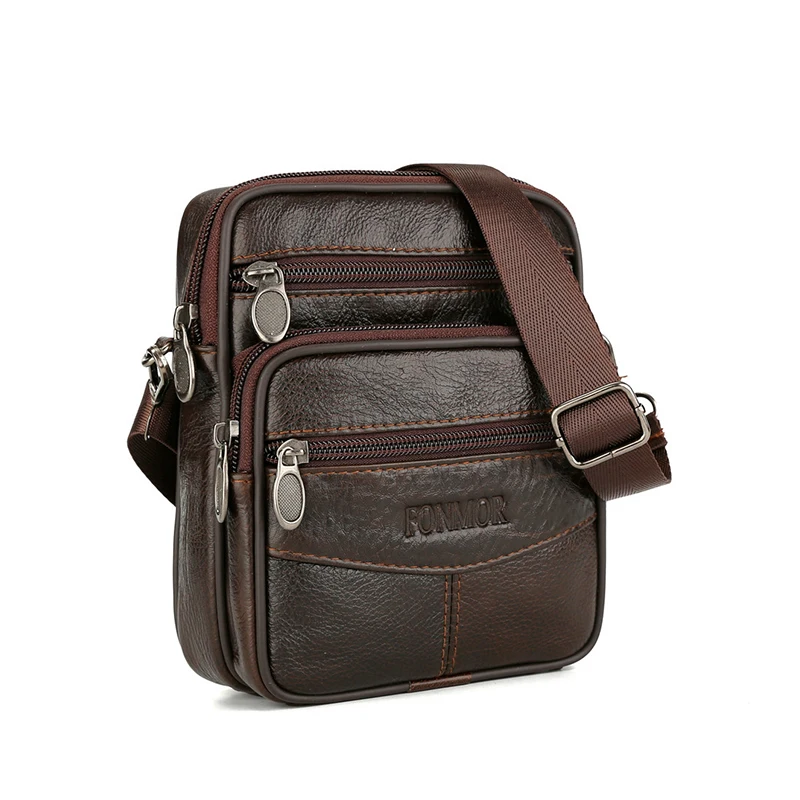 Men&#39;s Bag Genuine Leather Handbags Men Leather Shoulder Bags Men Messeng... - £23.24 GBP