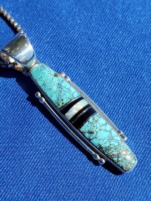 Bisbee Turquoise Opal Onyx Sterling Silver 925 Deco Ornate Chain Necklace 16" in Item image 9