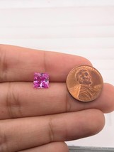 Synthetic Square-Princess Cut Swiss Made Rough Pink Sapphire from 2x2MM-... - £7.86 GBP
