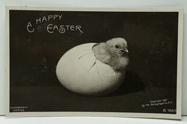 Rppc Happy Easter, Baby Chick In Egg Rotograph Co 1906 Postcard F11 - £9.38 GBP