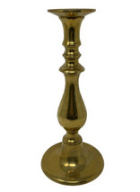 Vintage Solid Brass Candlestick Holder Footed 11 3/8” Made In Hong Kong - £14.89 GBP