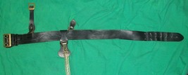 Old Leather Belt Uniform Carthage Hs School 1941 Wwii Buckle Chain Rotc Military - £55.55 GBP
