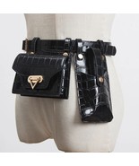 Women PU Leather Waist belt with 2 bags Fanny Pack Luxury Women Belt Bag... - £42.60 GBP