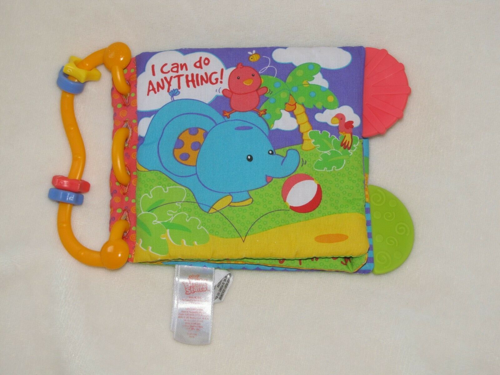 Bright Starts I can do anything Soft Cloth Baby Book Crinkle Squeak Teether Toy - $22.76