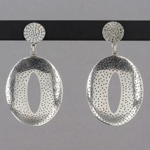 HTF Vintage Silpada Sterling Silver Perforated Oval 2&quot; Dangle Earrings P... - £31.11 GBP