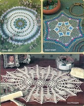 16 One Day Oval Peach &amp; Cream Pineapple Alaskan Spiderweb Doily Crochet Patterns - £10.38 GBP