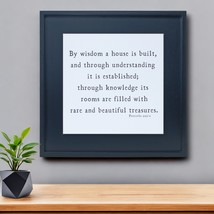 20&quot; X 20&quot; Black And White Bible Verse Solid Wood Square Wall Decor - $2,970.07 MXN