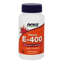 NOW Foods Vitamin E D Alpha Tocopheryl Acetate 400 IU, 100 Softgels - $14.19