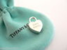 Tiffany &amp; Co Silver Love Match Heart Padlock Pendant Charm Rare Pouch Gift Cool - £280.54 GBP