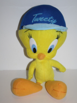 Looney Tunes Blue Baseball Hat Tweety Bird Cap 14&quot; Plush Stuffed Soft Nanco - £7.28 GBP