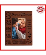 Rustic Rawhide Leather Frame for 5x7 Photos - Perfect 3rd Anniversary Gift! - $50.35 CAD