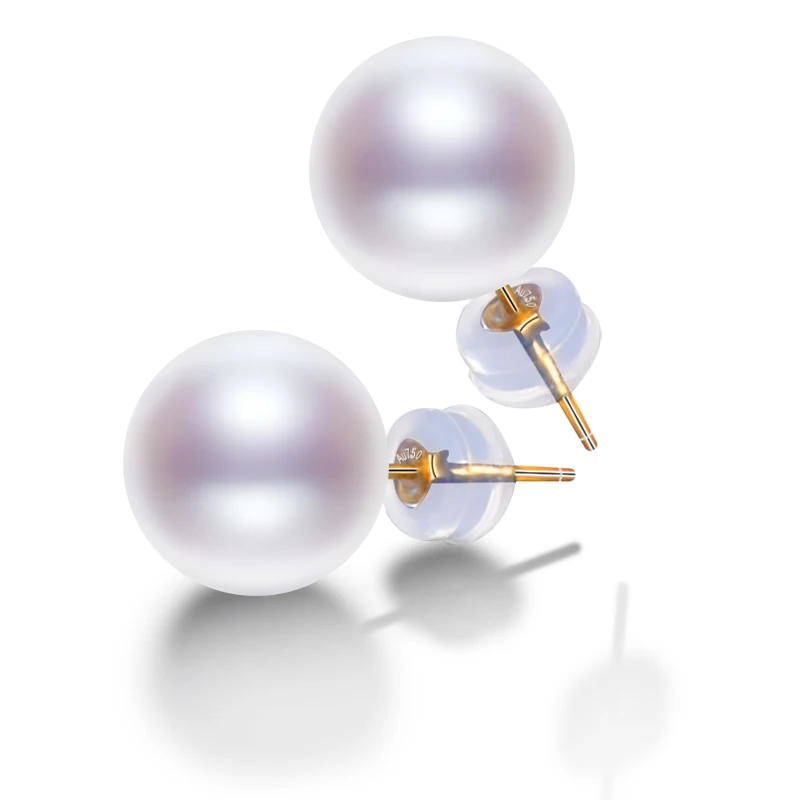 Pearl Earrings Natural freshwater Fine Jewelry  Yellow Gold Au750 5-10white Wome - £72.15 GBP