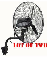 Lot TWO 20&quot; Industry Metal Wall Fan Air Flow Circulate Wall Mount Oscill... - $164.99