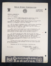 1934 SERLIN STORES ~ PHILCO RADIO Letterhead Signed ~ Army Navy Detroit MI - £21.54 GBP