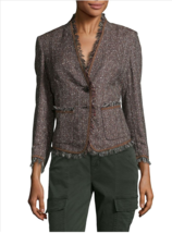 Escada Brown Tweed Banny Blazer Jacket Lined 46 IT/12 Fringe Women&#39;s - £388.60 GBP