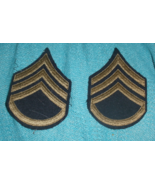 WW2 US Army Staff Sergeant Chevrons Brown/Dark Green embroidery on wool - $12.34