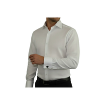 Mens 100% Linen Summer Shirt J.Valintin Turkey-Usa High Collar OBR78-01 White image 4