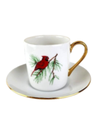 Hazel D. Ammerman Studio Demitasse Tea Cup Saucer Cardinal - $22.77