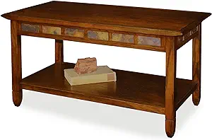 10058 Slate Tile Coffee Table With Shelf, 20 In X 38 In X 20.5 In, Rusti... - $379.99