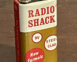 VINTAGE 9 VOLT RADIO SHACK BATTERY STEEL CLAD NEW FORMULA for display on... - $14.73