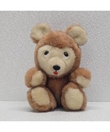 Dakin Sitting Teddy Bear Cub Looking Up Eyes Plush Brown Bean Bag Vintag... - $685.94 MXN