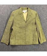 Jones New York Blazer Womens 10 Green Jacket Wool Silk Linen Adults - €18,81 EUR