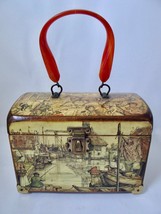 Vintage 60s Sherry Wood Box Purse Decoupage Anton Pieck Dutch Scene Pain... - $44.99