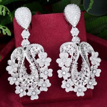  luxury trendy shiny dangle earrings full mirco paved cubic zircon cz for women wedding thumb200