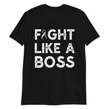 Fight Like a Boss Head and Neck Cancer Awareness White &amp; Burgundy Ribbon T-Shirt - £15.35 GBP+