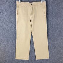 Dockers Chino Pants Men&#39;s 34x30 Flat Front Slim Fit 100% Cotton Beige - $310.54 MXN