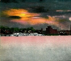 Sunset View From Lake Champlain Plattsburg New York NY 1910 Vtg Postcard Unused - £8.68 GBP