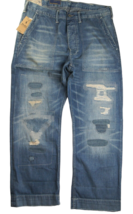 POLO RALPH LAUREN Men's Relaxed Straight Distress Repaired Carpenter Blue Jeans - $104.97