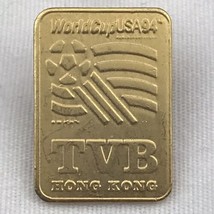 World Cup USA 1994 Vintage Pin TVB Hong Kong Gold Tone - $10.50
