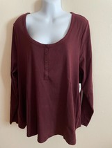 Women&#39;s Old Navy Crew-Neck Long Sleeve, Straight Fit, Henley Shirt Size M NWT - $14.27